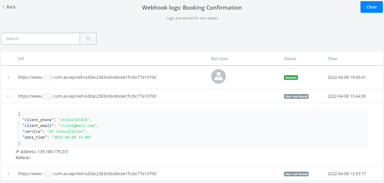 inbound webhook